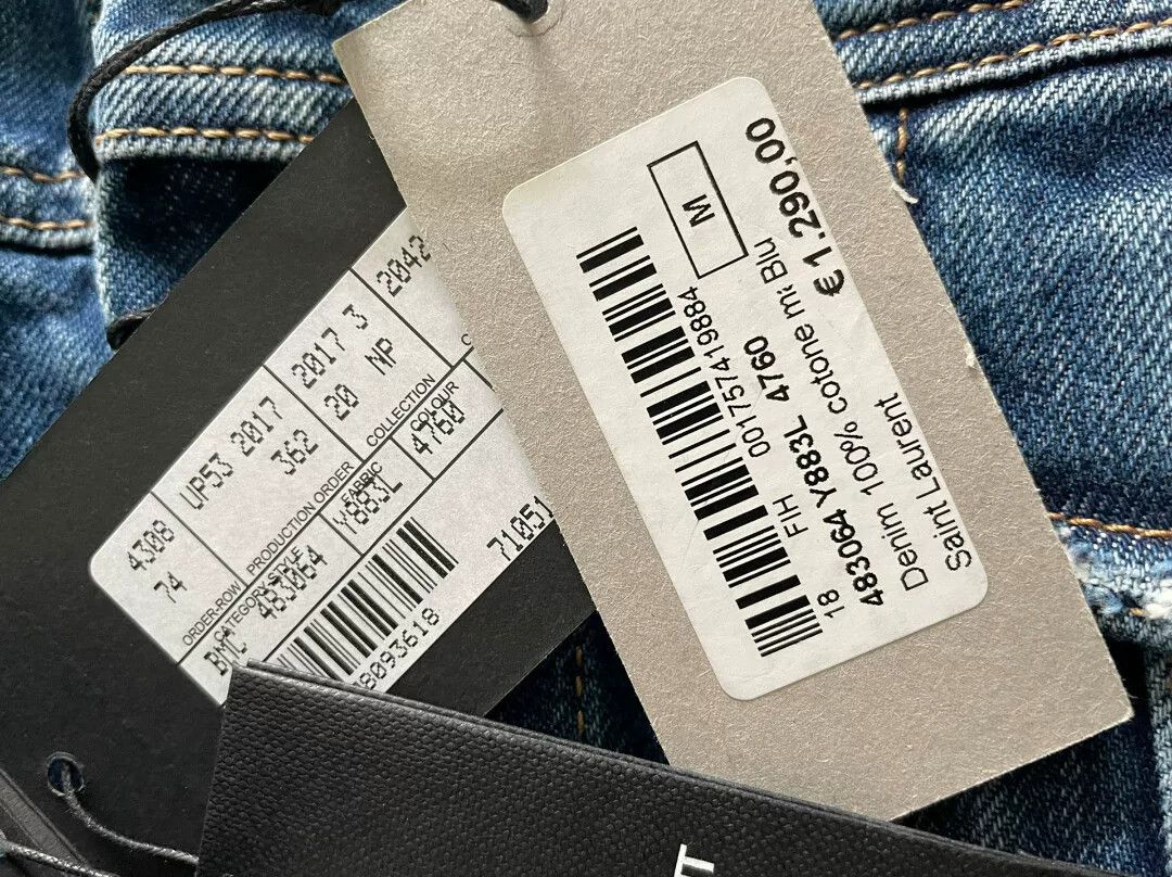Saint Laurent Paris Saint Laurent Embroidered Distressed Denim Jacket Size US M / EU 48-50 / 2 - 7 Thumbnail
