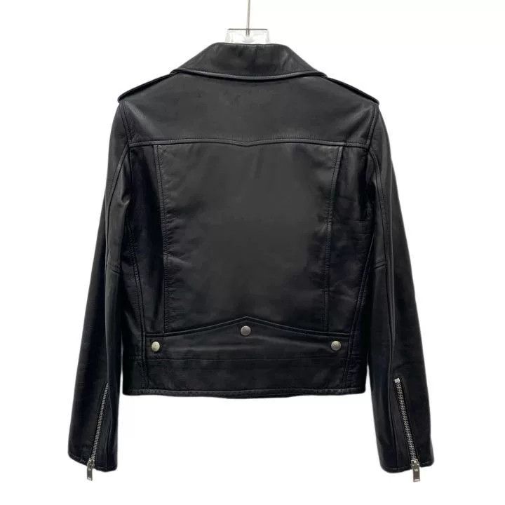 Saint Laurent Paris Yves Saint Laurent Black Leather Biker Jacket Size S / US 4 / IT 40 - 2 Thumbnail