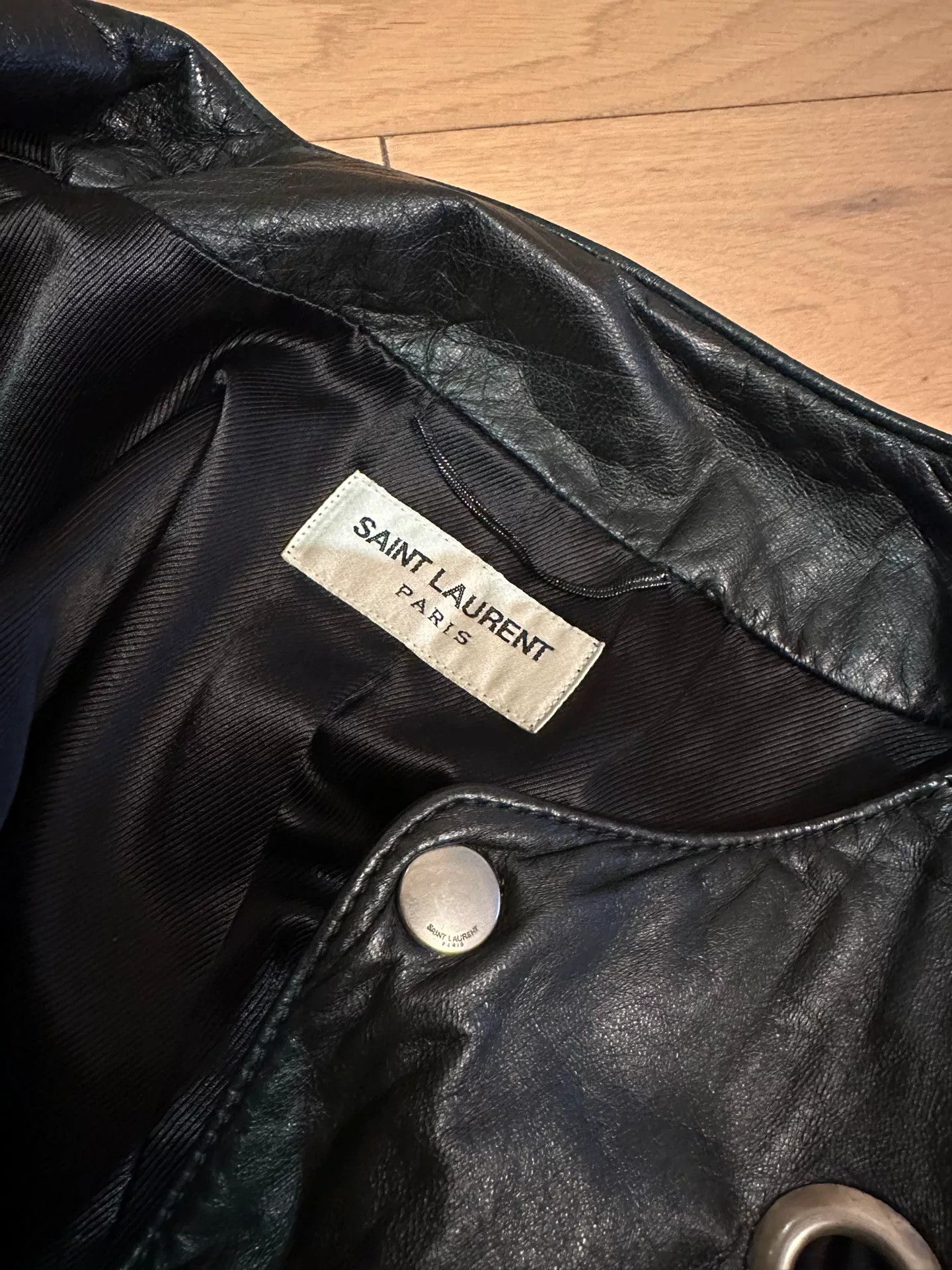 Saint Laurent Paris YSL Saint Laurent Black Leather Jacket Size M / US 6-8 / IT 42-44 - 5 Thumbnail