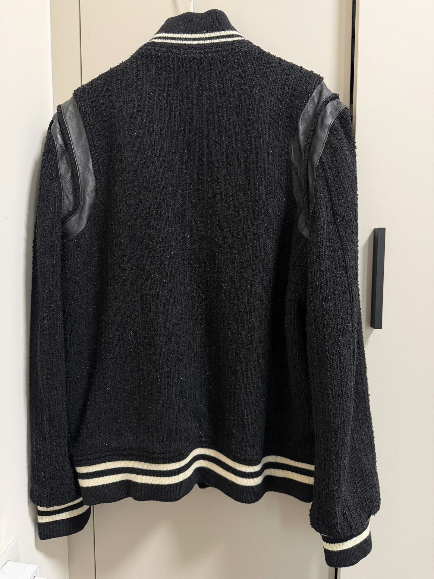 Saint Laurent Paris Saint Laurent Wool Leather Sleeve Jacket Size US L / EU 52-54 / 3 - 4 Thumbnail