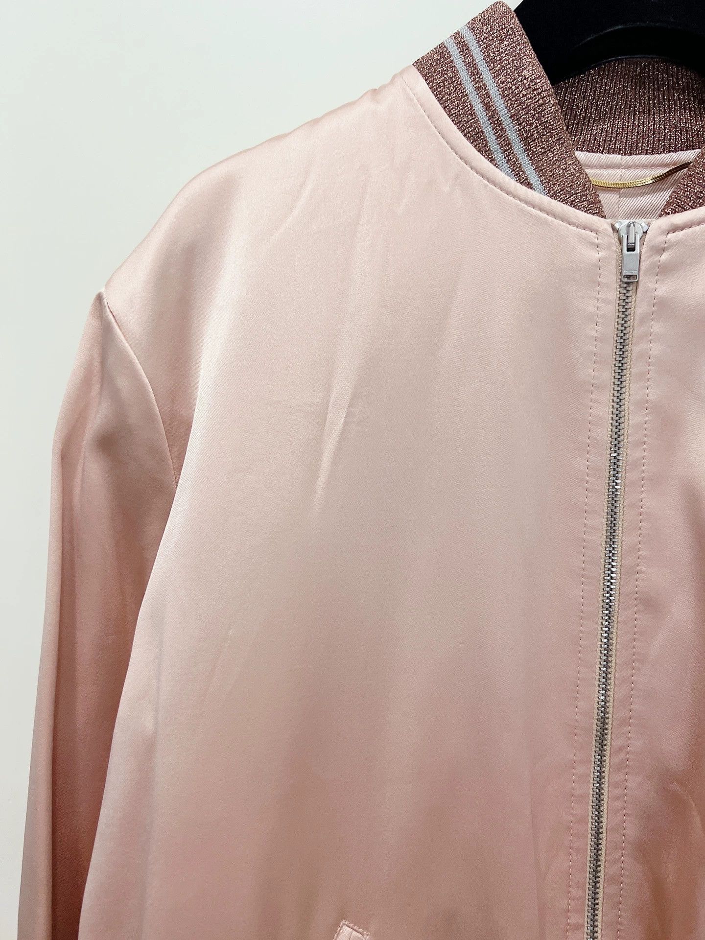 Saint Laurent Paris Saint Laurent Pink Satin Bomber Jacket Size S / US 4 / IT 40 - 6 Thumbnail
