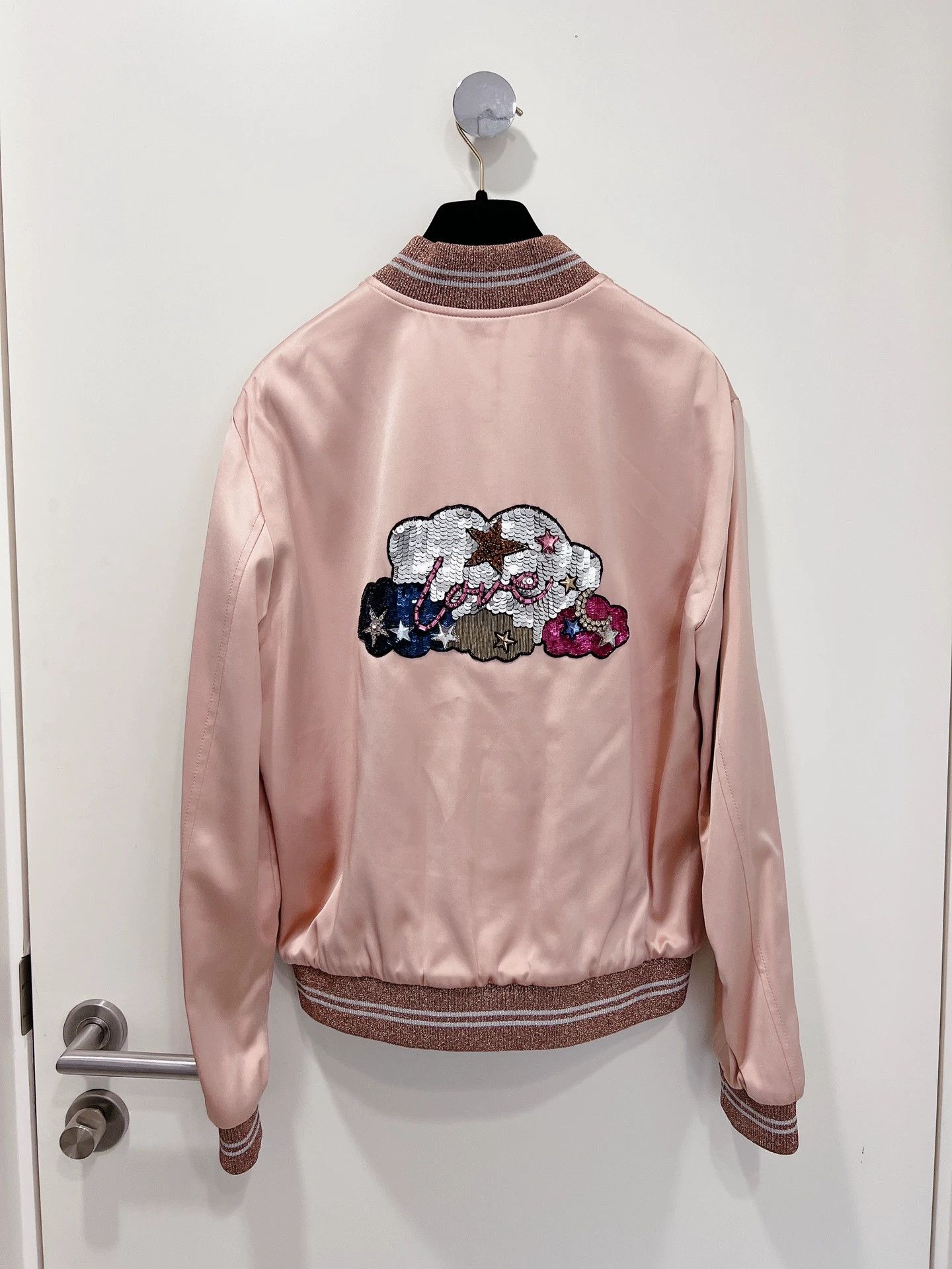 Saint Laurent Paris Saint Laurent Pink Satin Bomber Jacket Size S / US 4 / IT 40 - 2 Thumbnail