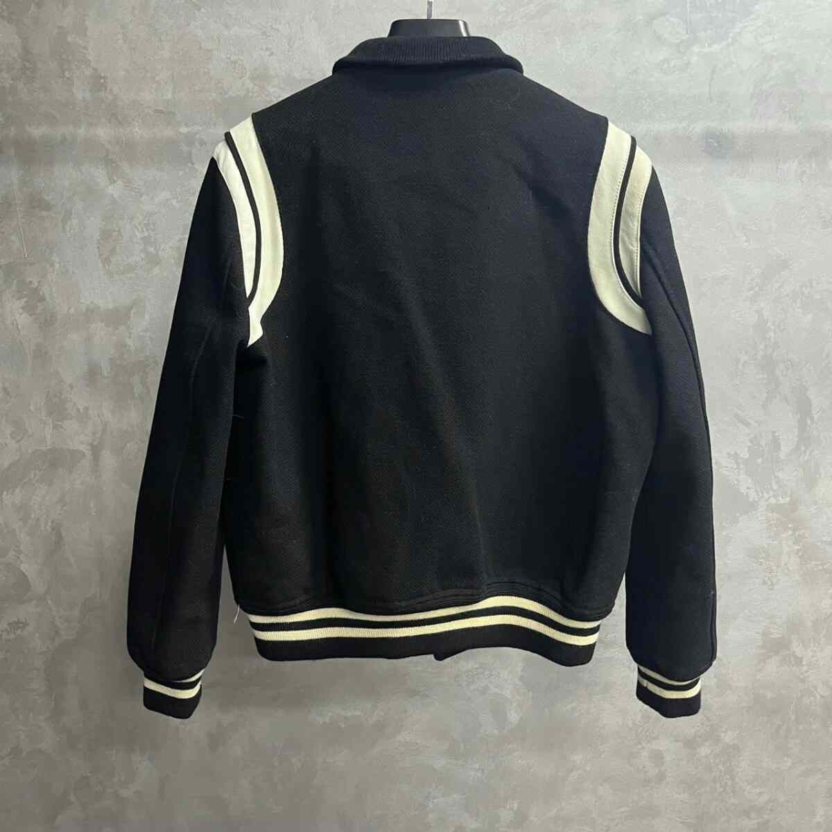 Saint Laurent Paris Saint Laurent Black Striped Baseball Jacket Size US M / EU 48-50 / 2 - 2 Thumbnail