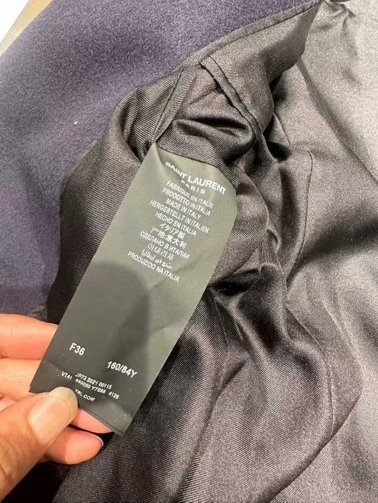 Saint Laurent Paris Saint Laurent Purple Double-Breasted Coat Size XS / US 0-2 / IT 36-38 - 4 Thumbnail