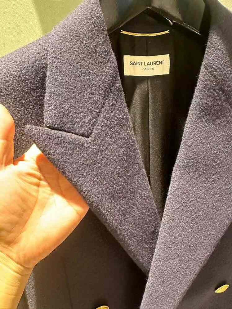 Saint Laurent Paris Saint Laurent Purple Double-Breasted Coat Size XS / US 0-2 / IT 36-38 - 2 Thumbnail