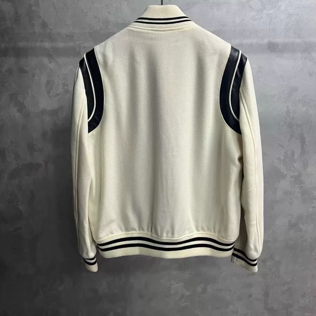 Saint Laurent Paris Saint Laurent White Baseball Jacket Size US XS / EU 42 / 0 - 2 Thumbnail