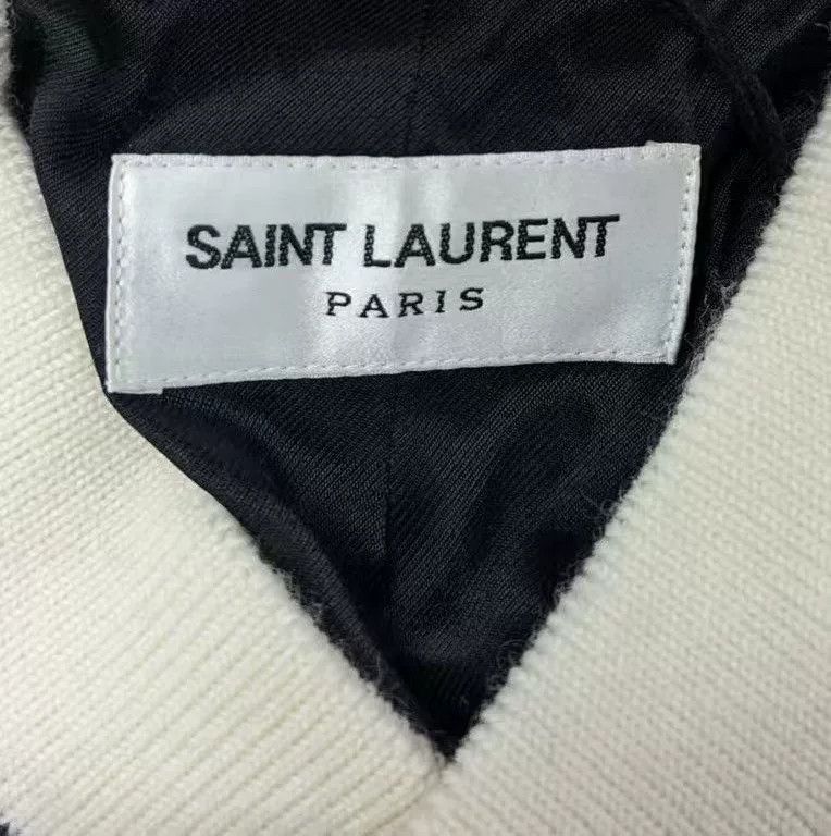 Saint Laurent Paris Saint Laurent White Baseball Jacket Size US XS / EU 42 / 0 - 3 Thumbnail