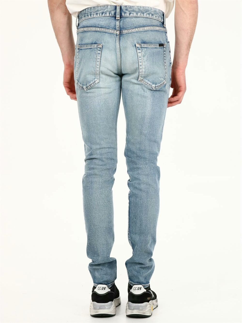 Saint Laurent Paris Saint Laurent Light Blue Distressed Jeans Size US 28 / EU 44 - 2 Thumbnail