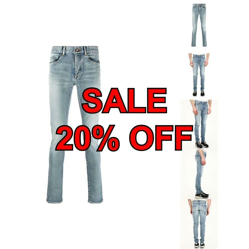 Saint Laurent Paris Saint Laurent Light Blue Distressed Jeans Size US 28 / EU 44 - 5 Thumbnail