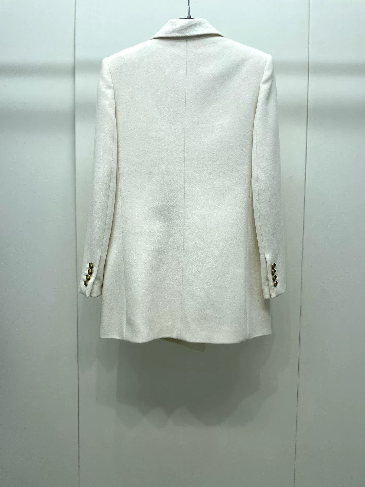 Saint Laurent Paris YSL White Double-Breasted Wool Blazer Size XS / US 0-2 / IT 36-38 - 2 Thumbnail