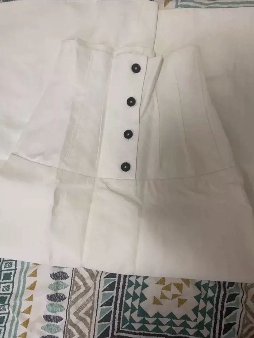 Jil Sander Jil Sander White Linen Skirt Size 32" / US 10 / IT 46 - 2 Thumbnail