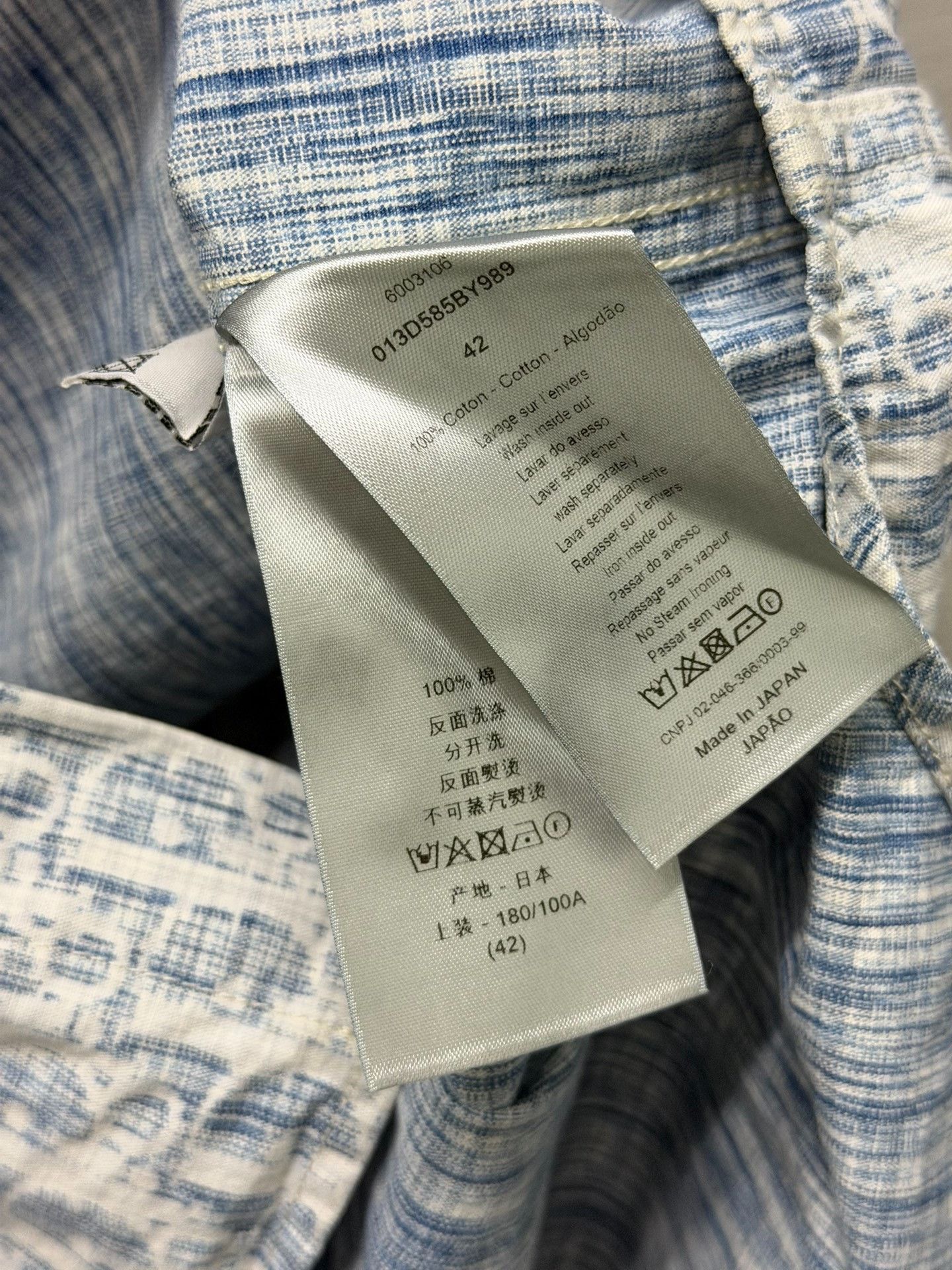 Dior Dior Blue White Patterned Shirt Size US XS / EU 42 / 0 - 6 Thumbnail