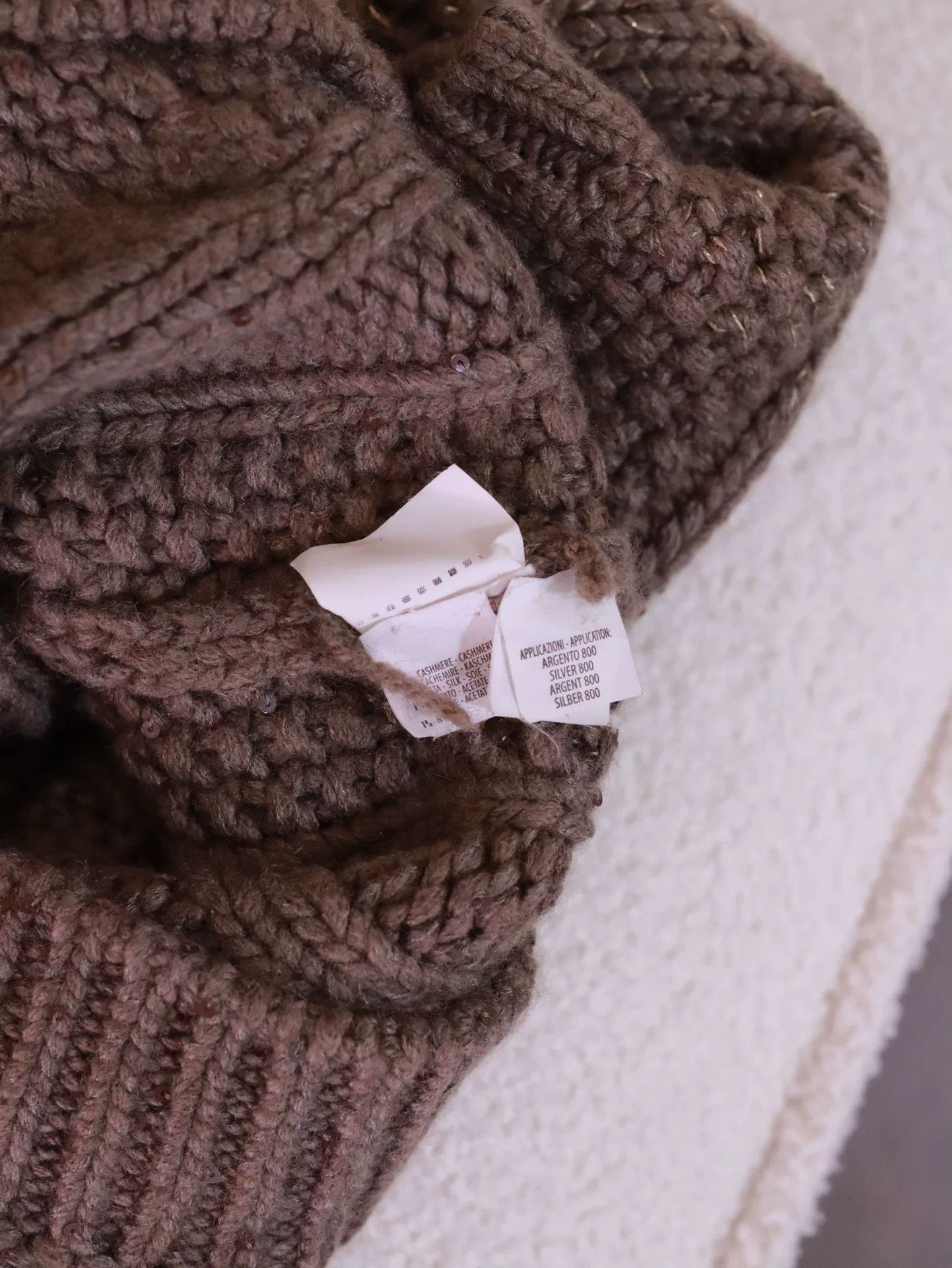 Brunello Cucinelli Brunello Cucinelli Cable-Knit Beaded Sweater Size S / US 4 / IT 40 - 6 Thumbnail