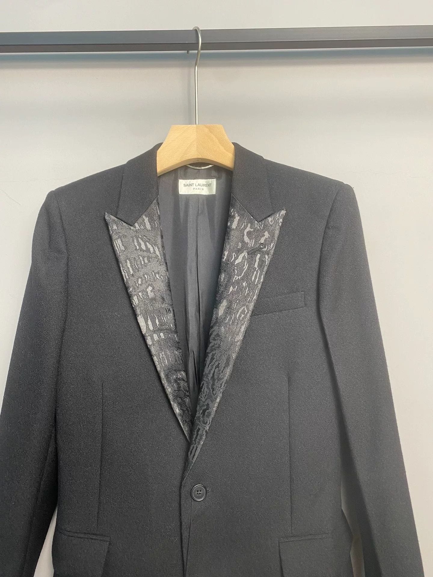 Saint Laurent Paris Saint Laurent Men's Black Smoking Blazer Size US M / EU 48-50 / 2 - 3 Thumbnail