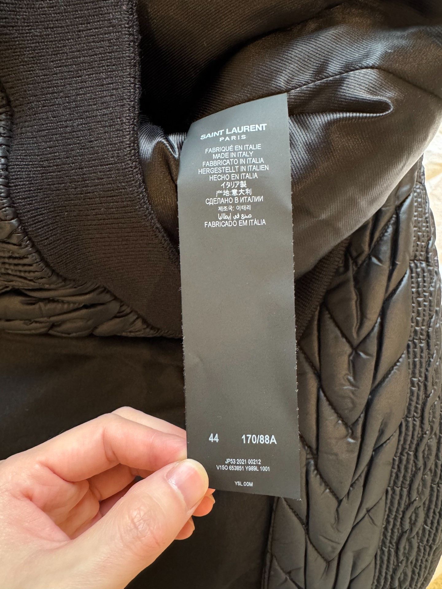 Saint Laurent Paris Saint Laurent Black Quilted Bomber Jacket Size US XS / EU 42 / 0 - 4 Thumbnail