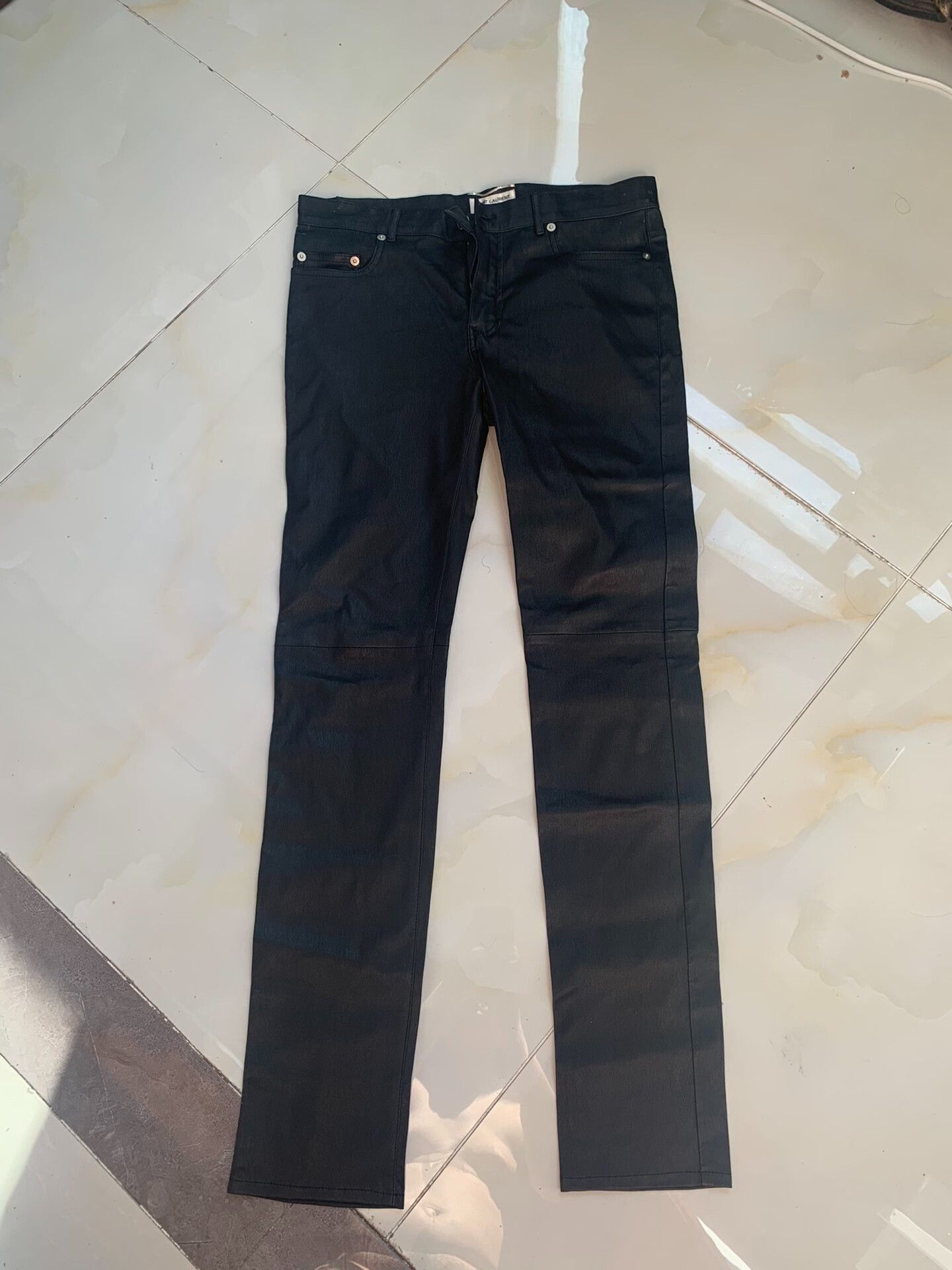 Saint Laurent Paris SAINT LAURENT Men's Lambskin Leather Pants Size US 34 / EU 50 - 2 Thumbnail