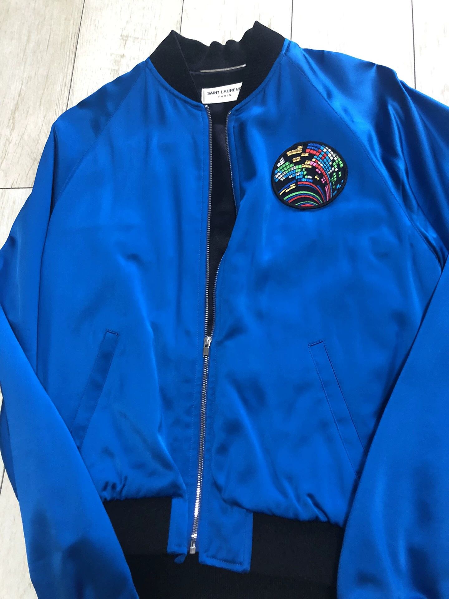 Saint Laurent Paris Saint Laurent Blue Shark Design Jacket Size US M / EU 48-50 / 2 - 2 Thumbnail