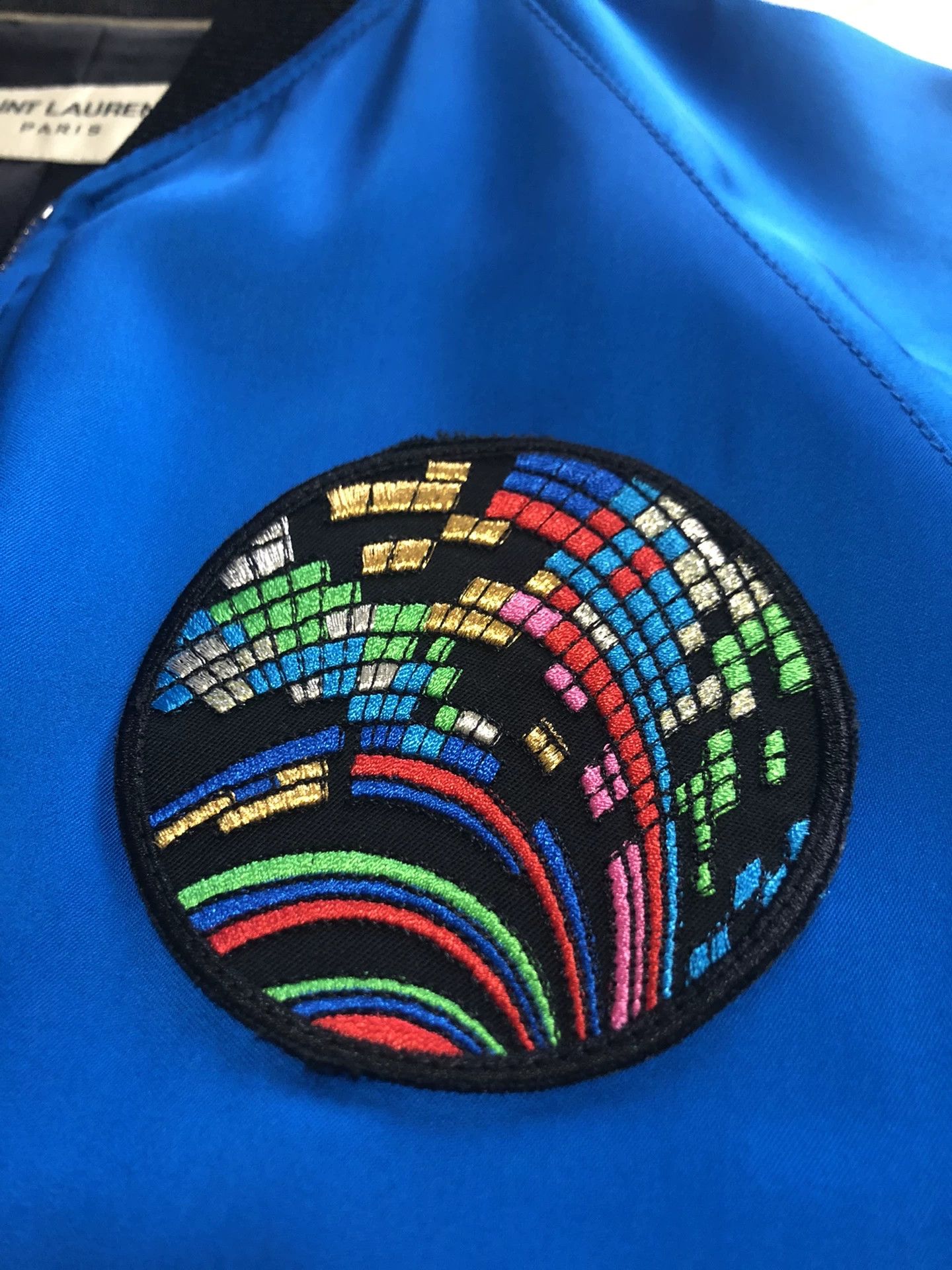 Saint Laurent Paris Saint Laurent Blue Shark Design Jacket Size US M / EU 48-50 / 2 - 3 Thumbnail