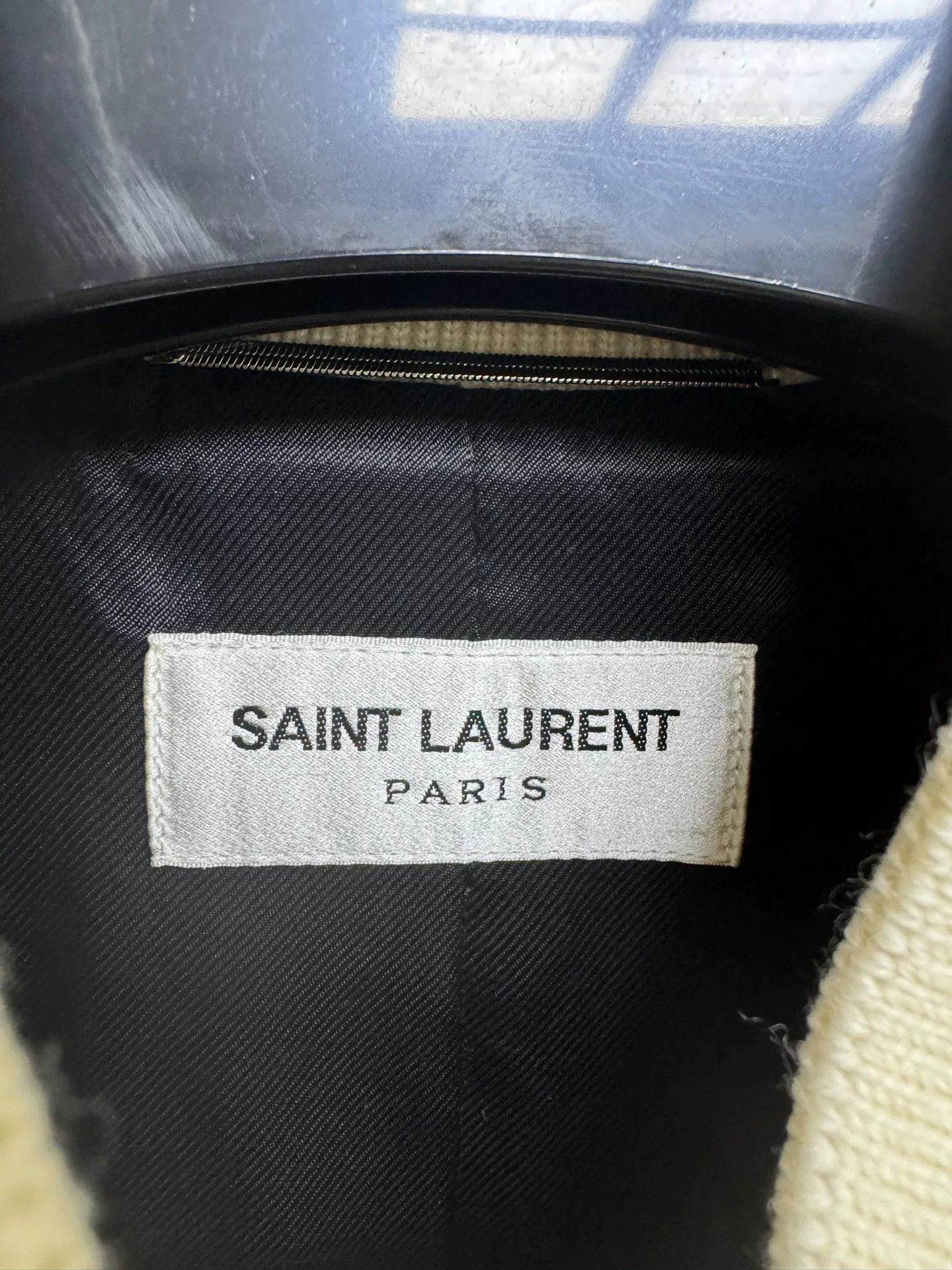 Saint Laurent Paris Saint Laurent Cream Varsity Jacket Size US M / EU 48-50 / 2 - 3 Thumbnail