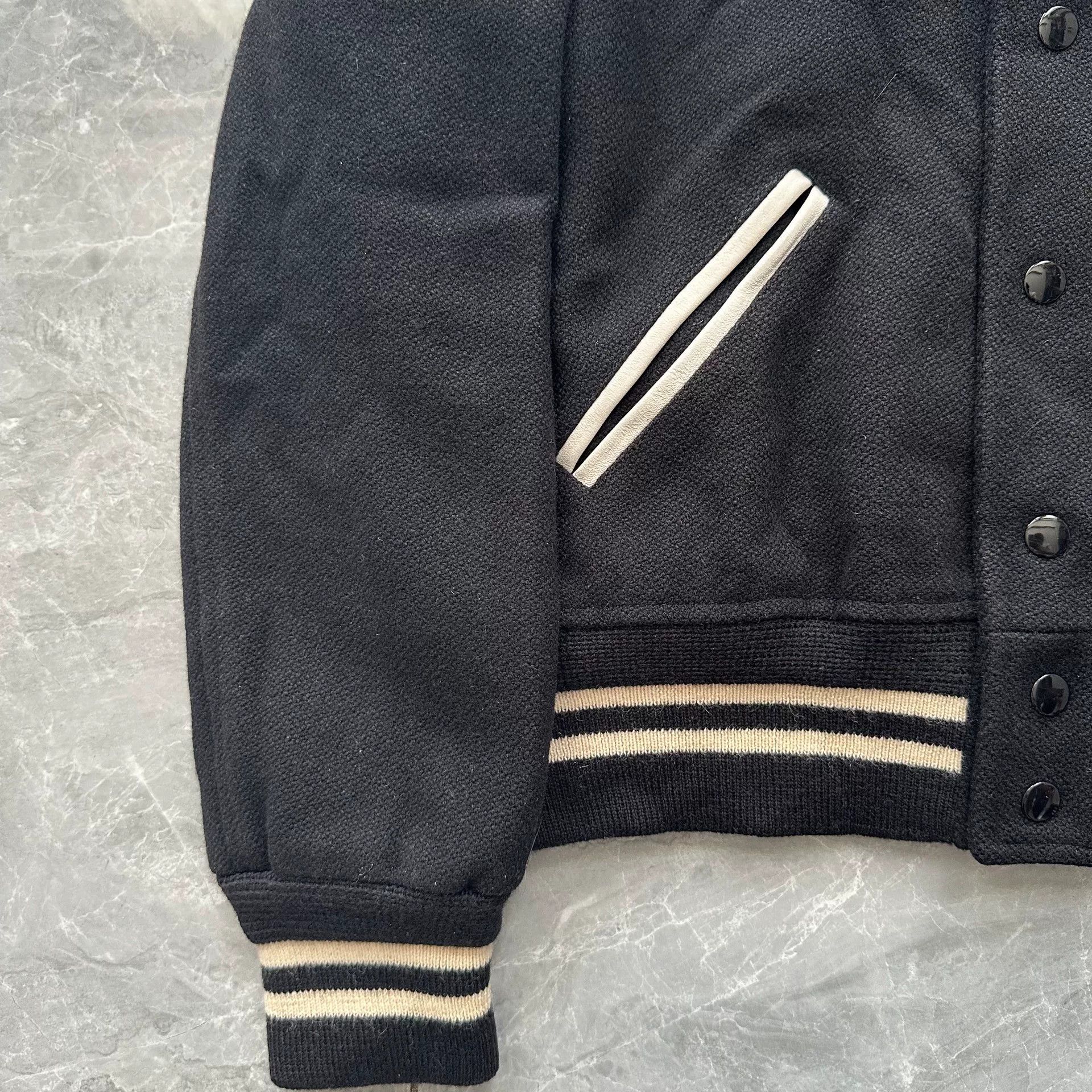 Saint Laurent Paris Saint Laurent Black Varsity Jacket Size US M / EU 48-50 / 2 - 2 Thumbnail