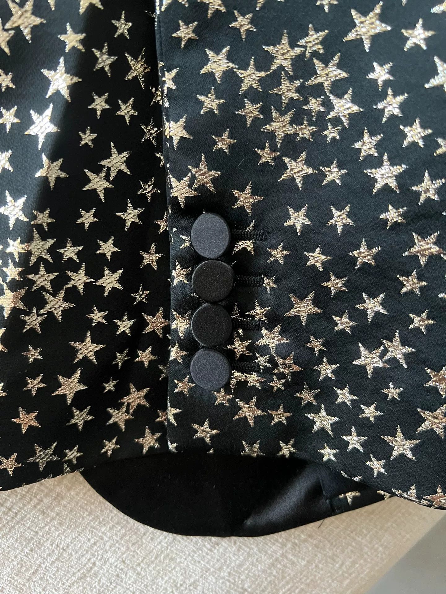 Saint Laurent Paris Saint Laurent 17SS Black Gold Star Blazer Size US S / EU 44-46 / 1 - 3 Thumbnail