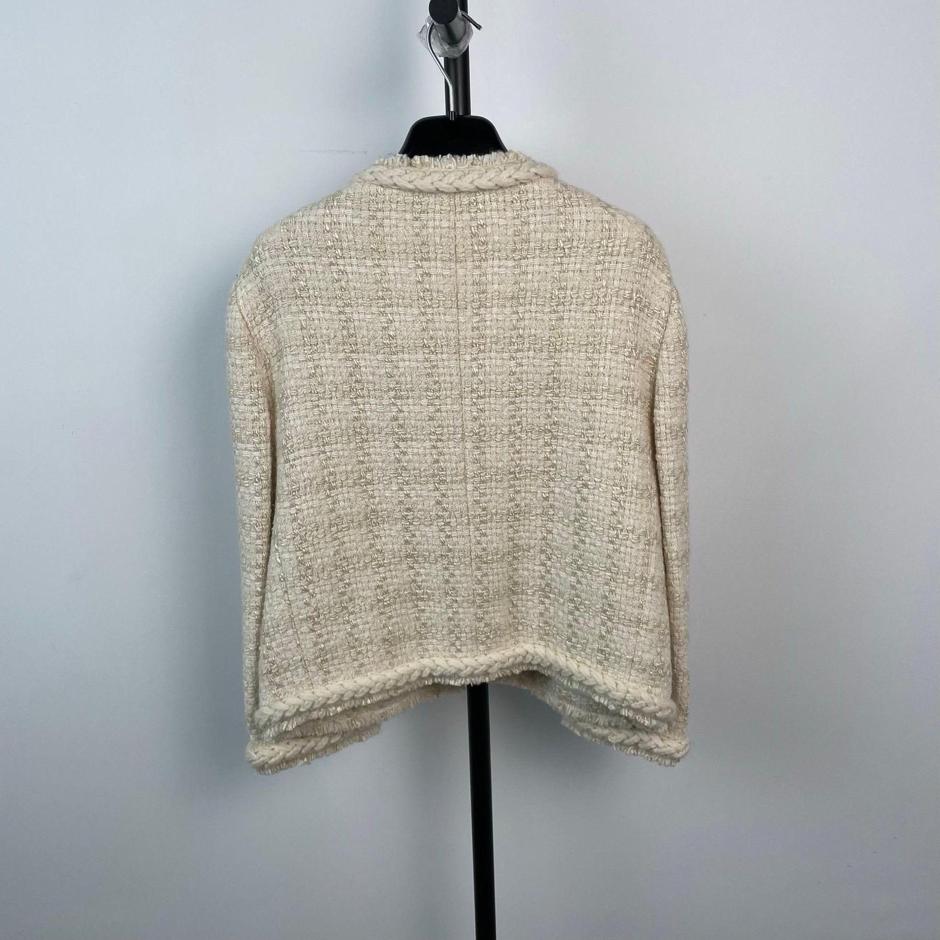 Saint Laurent Paris Saint Laurent Cream Tweed Jacket Size XXL / US 16-18 / IT 52-54 - 2 Thumbnail