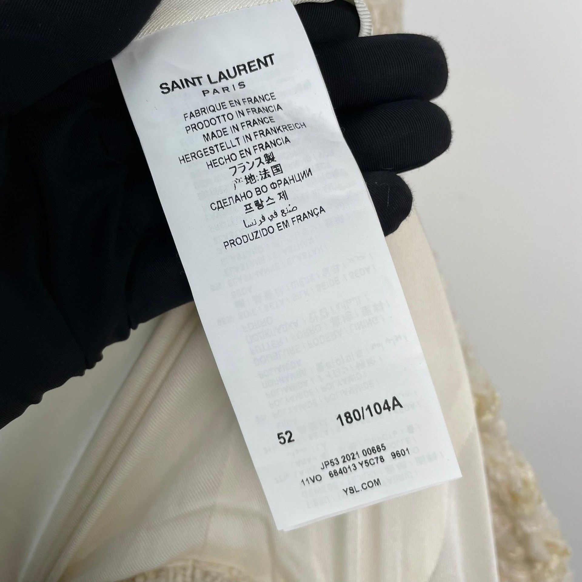 Saint Laurent Paris Saint Laurent Cream Tweed Jacket Size XXL / US 16-18 / IT 52-54 - 8 Thumbnail