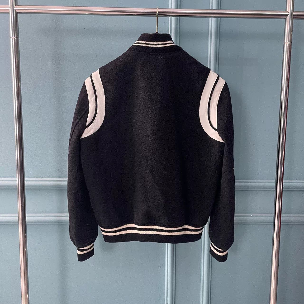Saint Laurent Paris Saint Laurent Black White Varsity Jacket Size US M / EU 48-50 / 2 - 2 Thumbnail