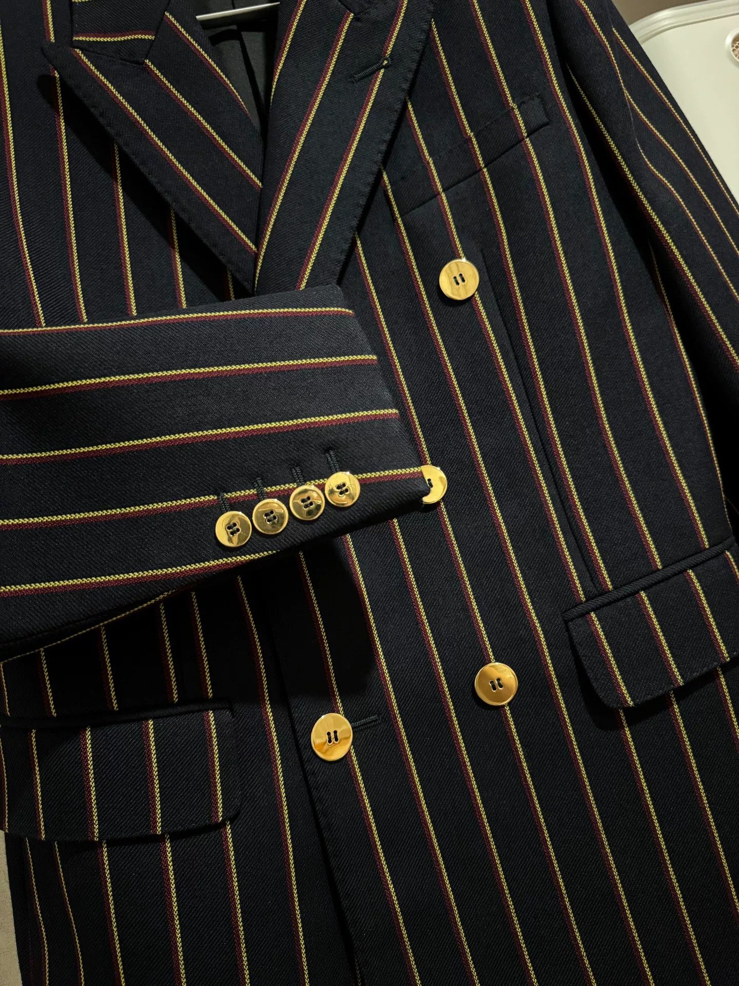 Saint Laurent Paris Saint Laurent Women's Striped Wool Blazer Size S / US 4 / IT 40 - 4 Thumbnail
