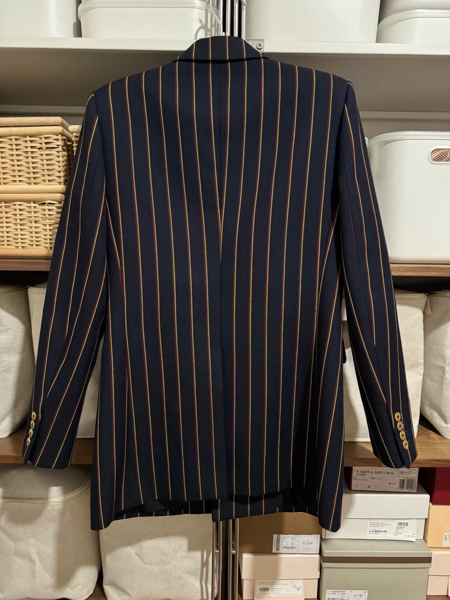 Saint Laurent Paris Saint Laurent Women's Striped Wool Blazer Size S / US 4 / IT 40 - 3 Thumbnail