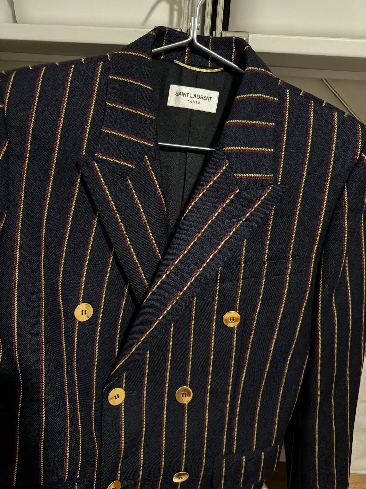 Saint Laurent Paris Saint Laurent Women's Striped Wool Blazer Size S / US 4 / IT 40 - 5 Thumbnail