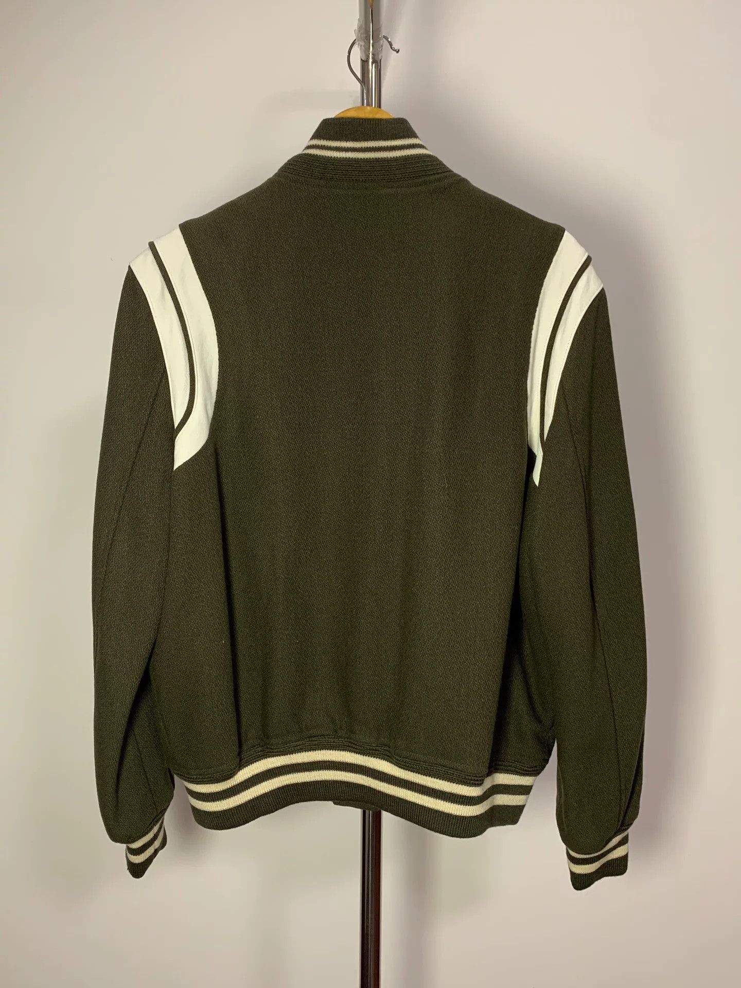 Saint Laurent Paris Saint Laurent Olive Green Varsity Jacket Size US L / EU 52-54 / 3 - 2 Thumbnail