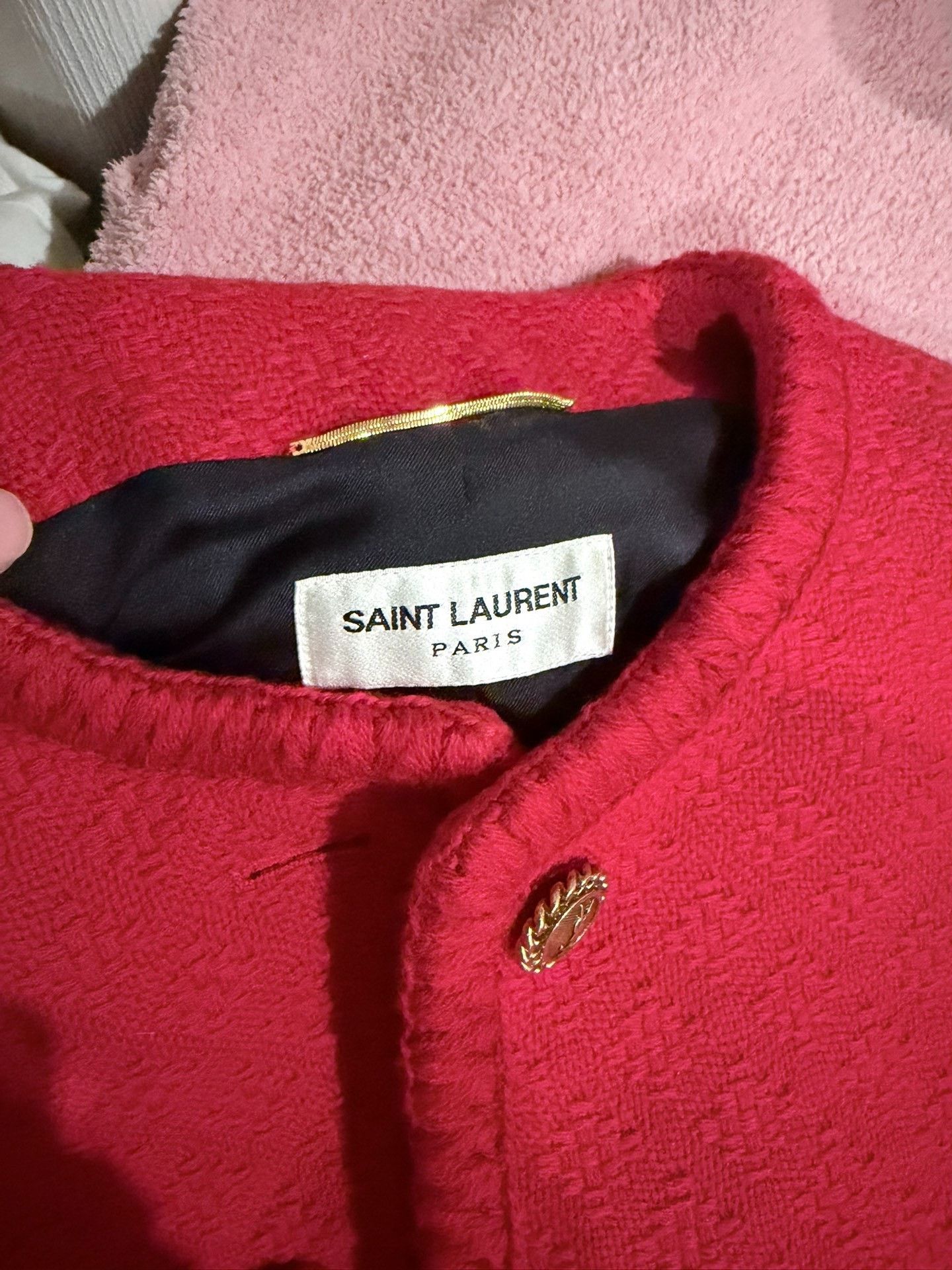 Saint Laurent Paris YSL Saint Laurent Red Tweed Jacket Size S / US 4 / IT 40 - 2 Thumbnail