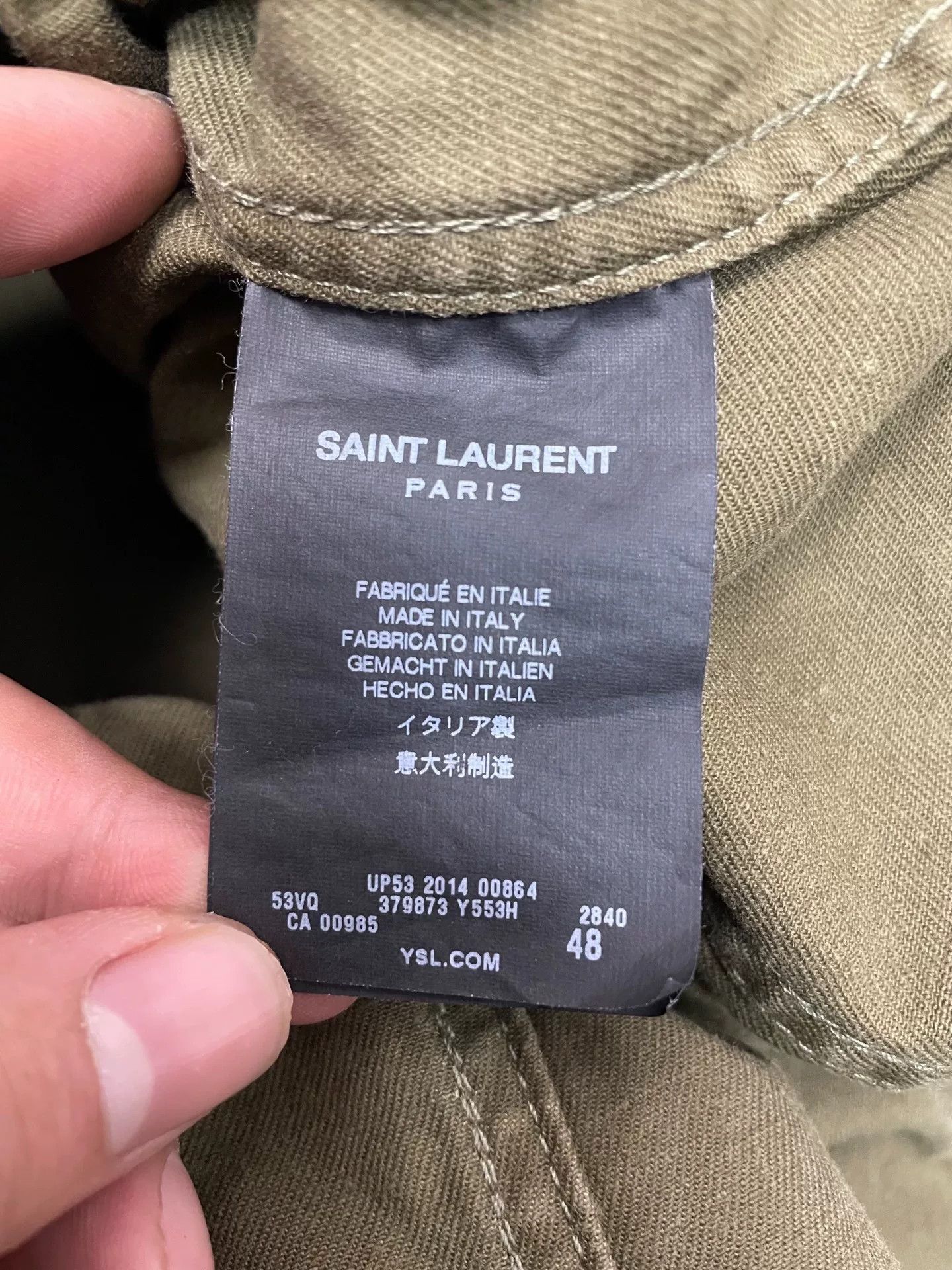 Saint Laurent Paris Saint Laurent Olive Green Embroidered Jacket Size US M / EU 48-50 / 2 - 5 Thumbnail