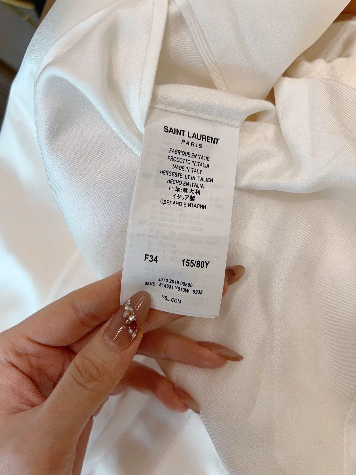Saint Laurent Paris Saint Laurent White Structured Blazer 34 Size XXS / US 00 / IT 34 - 4 Thumbnail