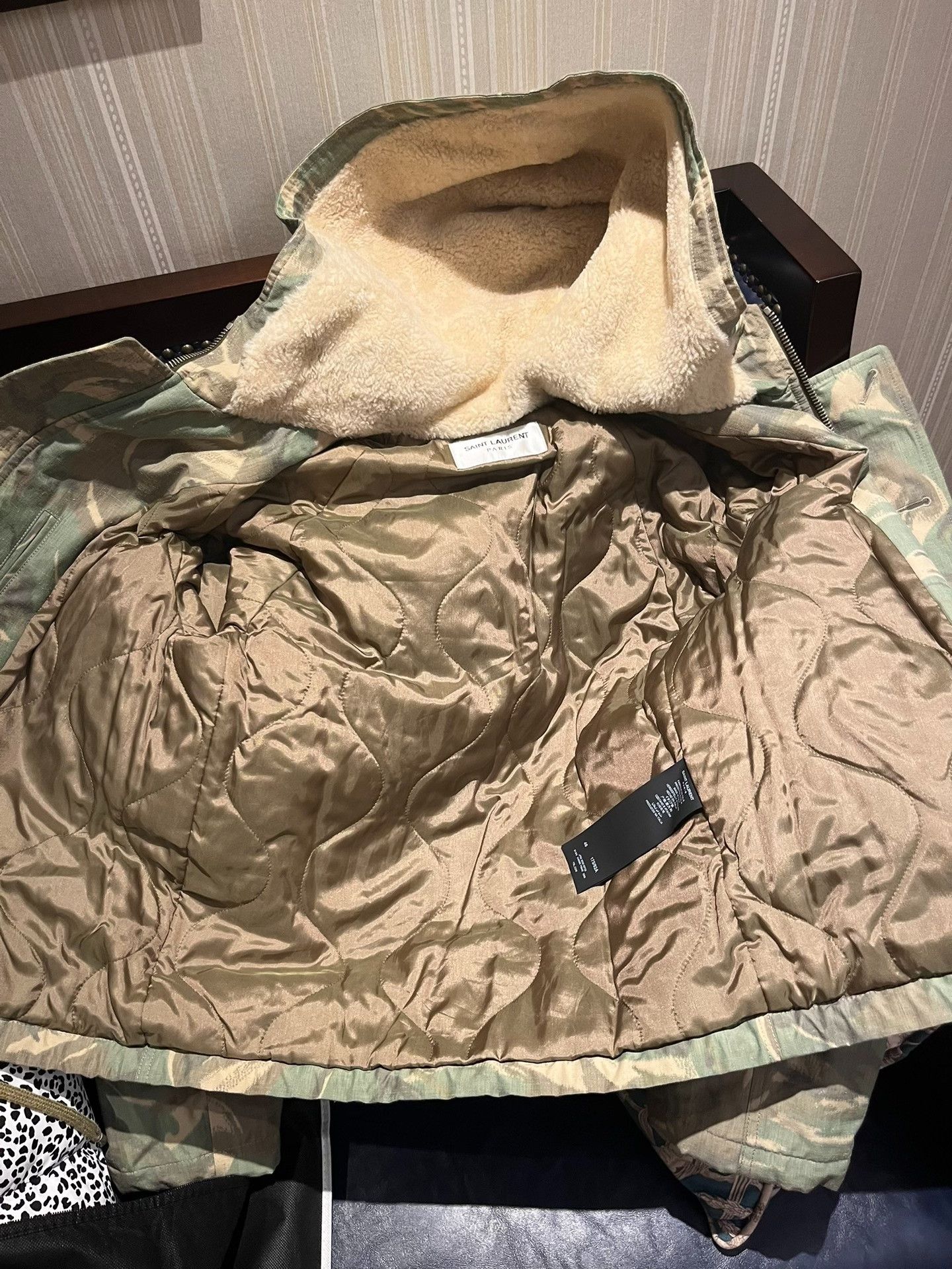 Saint Laurent Paris Saint Laurent Camouflage Hooded Bomber Jacket Size US S / EU 44-46 / 1 - 8 Thumbnail
