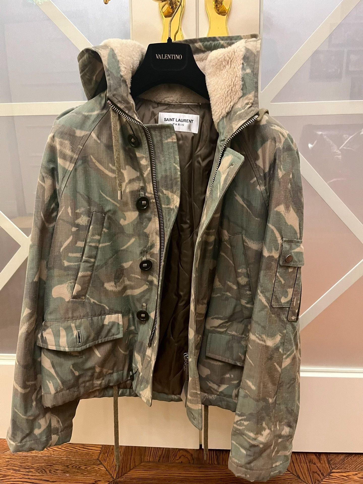 Saint Laurent Paris Saint Laurent Camouflage Hooded Bomber Jacket Size US S / EU 44-46 / 1 - 2 Thumbnail