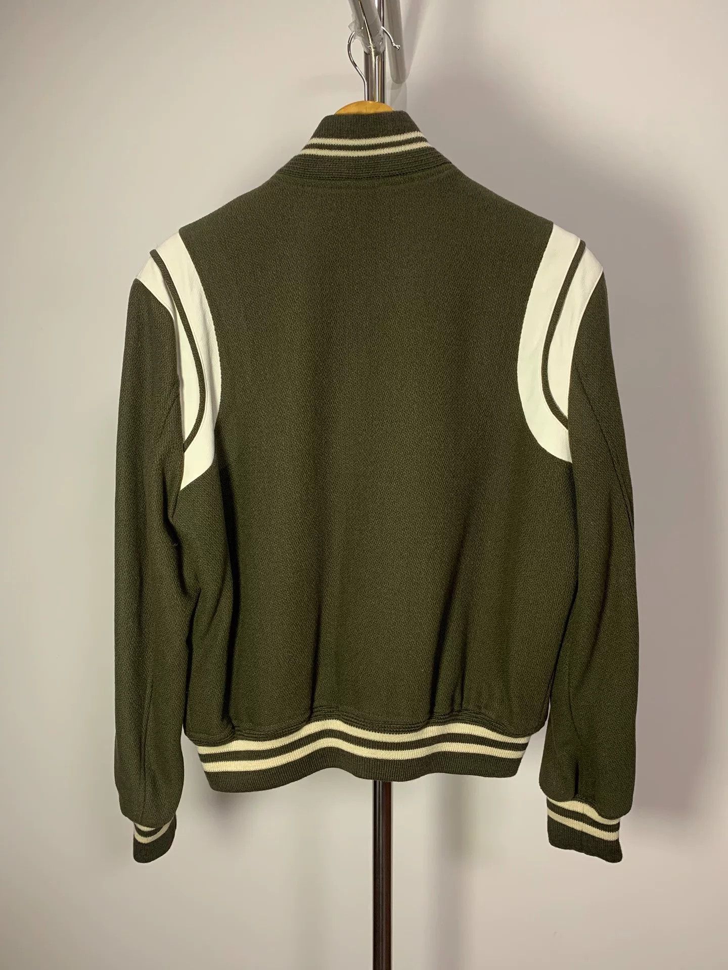 Saint Laurent Paris Saint Laurent Men's Green Varsity Jacket Size US M / EU 48-50 / 2 - 2 Thumbnail