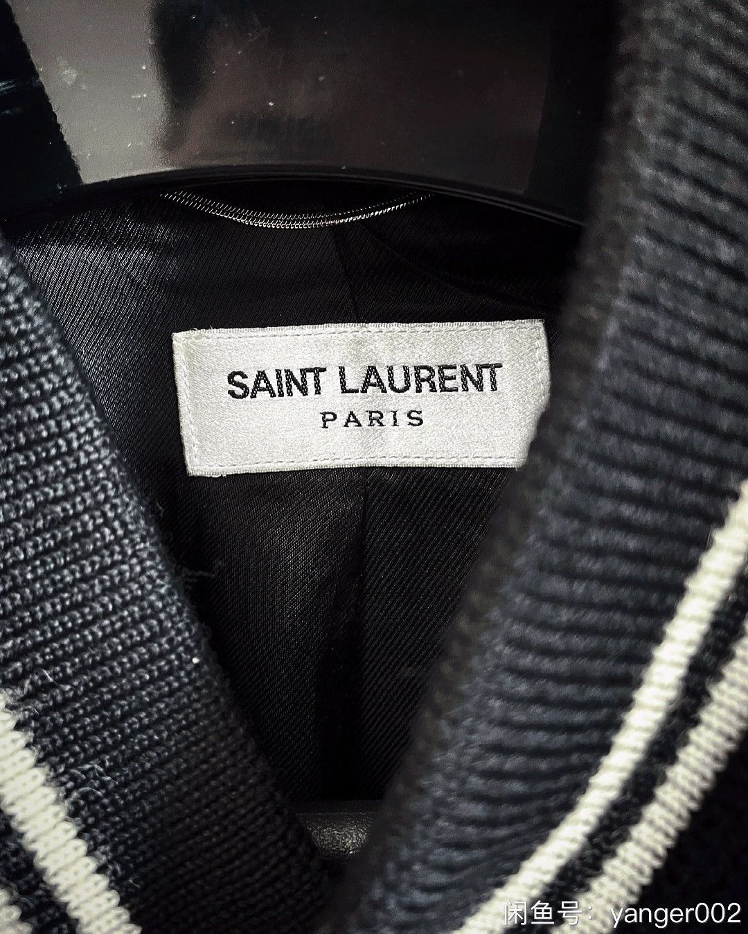 Saint Laurent Paris Saint Laurent Men's Leather Sleeve Baseball Jacket Size US M / EU 48-50 / 2 - 3 Thumbnail