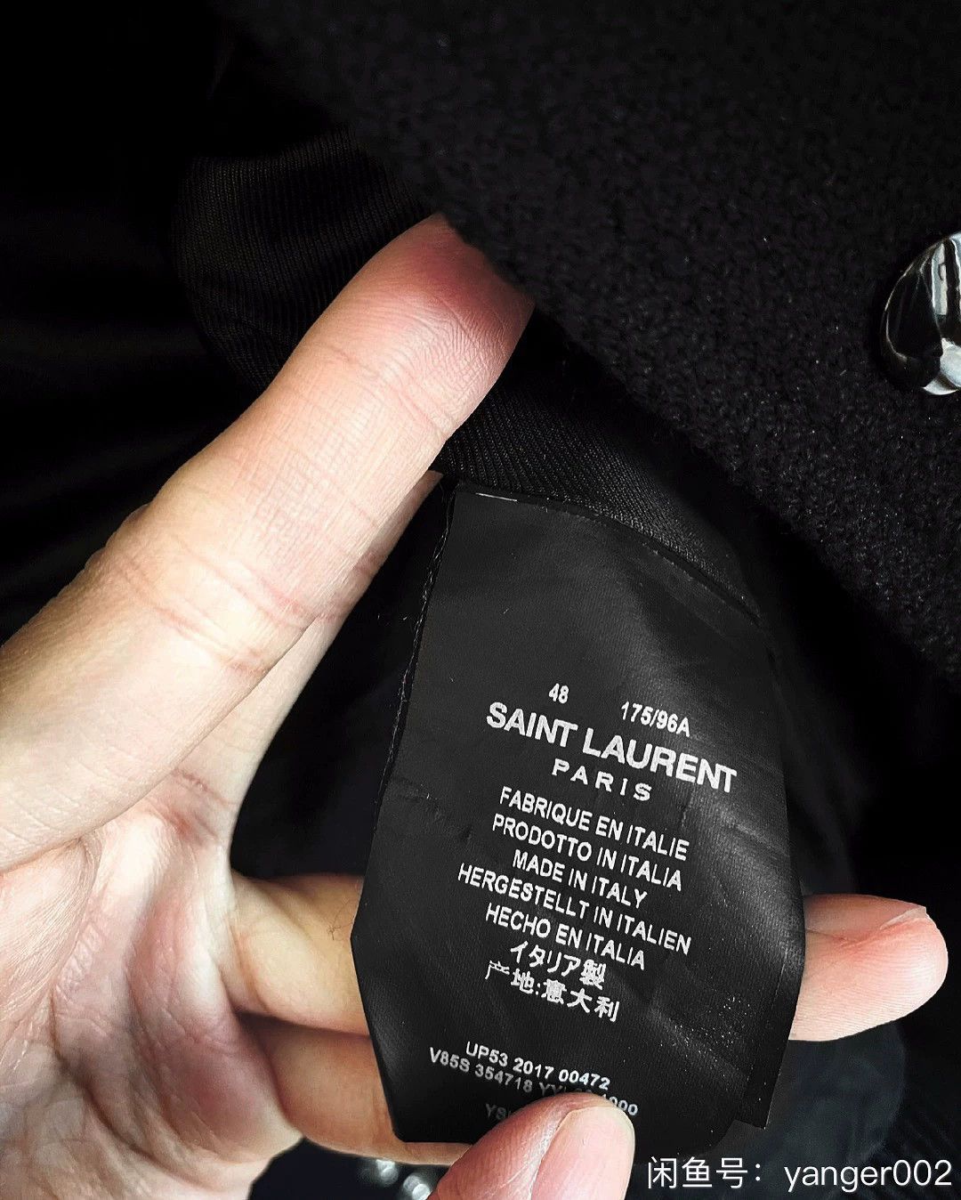 Saint Laurent Paris Saint Laurent Men's Leather Sleeve Baseball Jacket Size US M / EU 48-50 / 2 - 5 Thumbnail