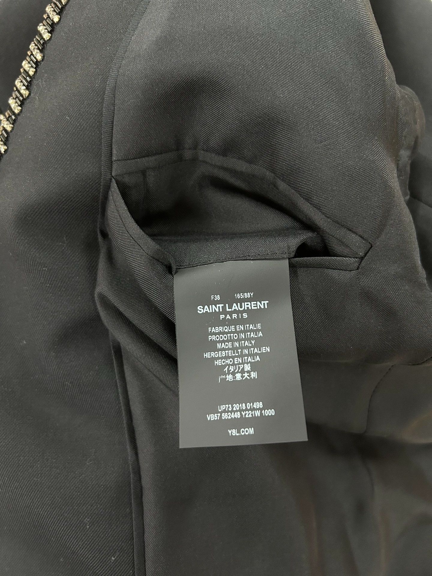 Saint Laurent Paris Saint Laurent Black Beaded Lapel Blazer Size S / US 4 / IT 40 - 5 Thumbnail