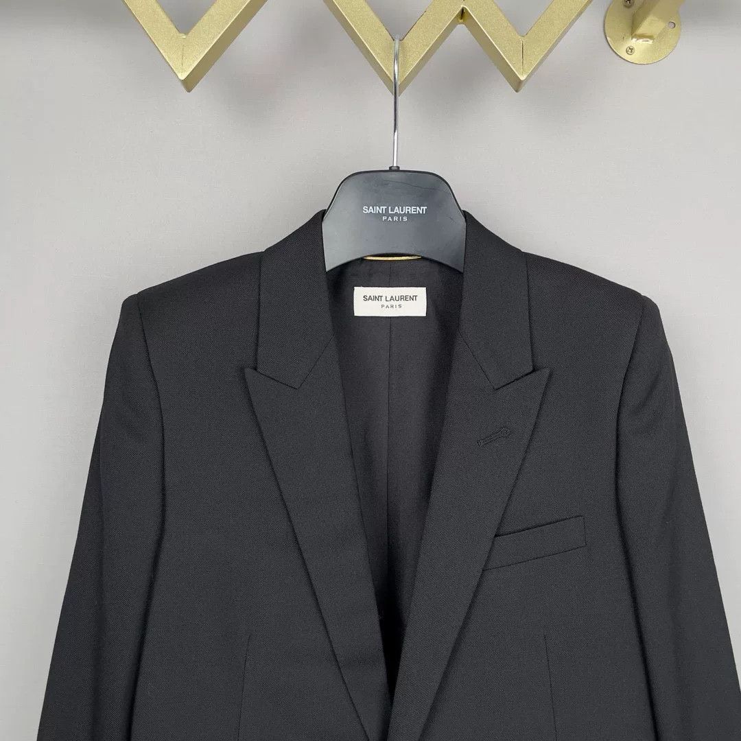 Saint Laurent Paris Saint Laurent Women's Wool Smoking Blazer Size XXS / US 00 / IT 34 - 3 Thumbnail