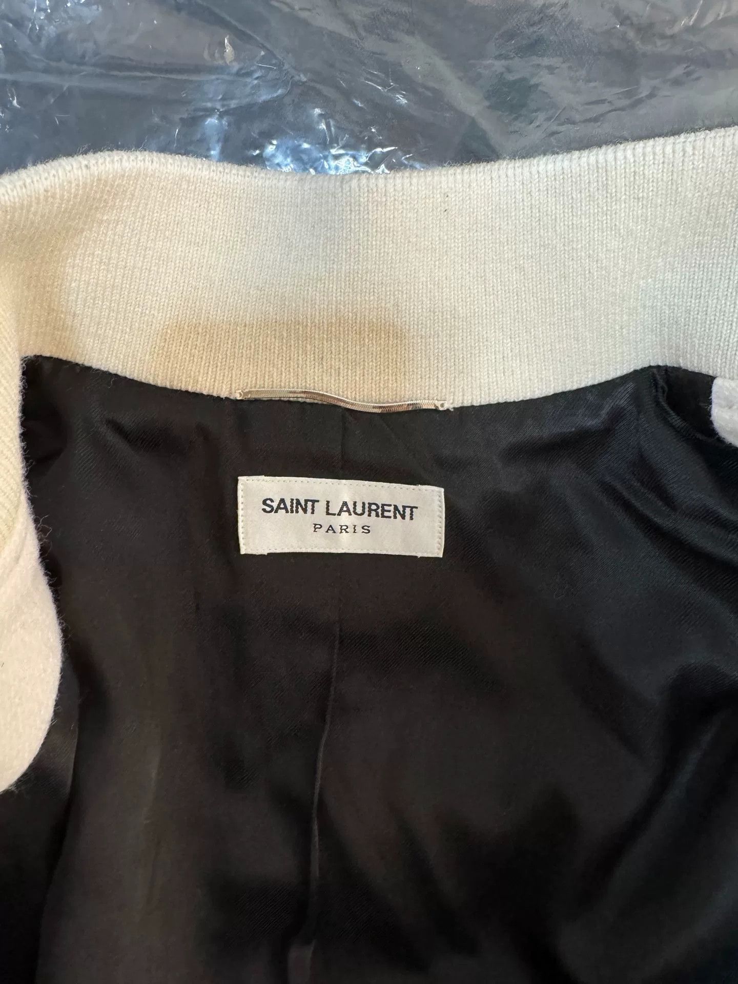 Saint Laurent Paris Saint Laurent White Black Baseball Jacket Size US L / EU 52-54 / 3 - 2 Thumbnail