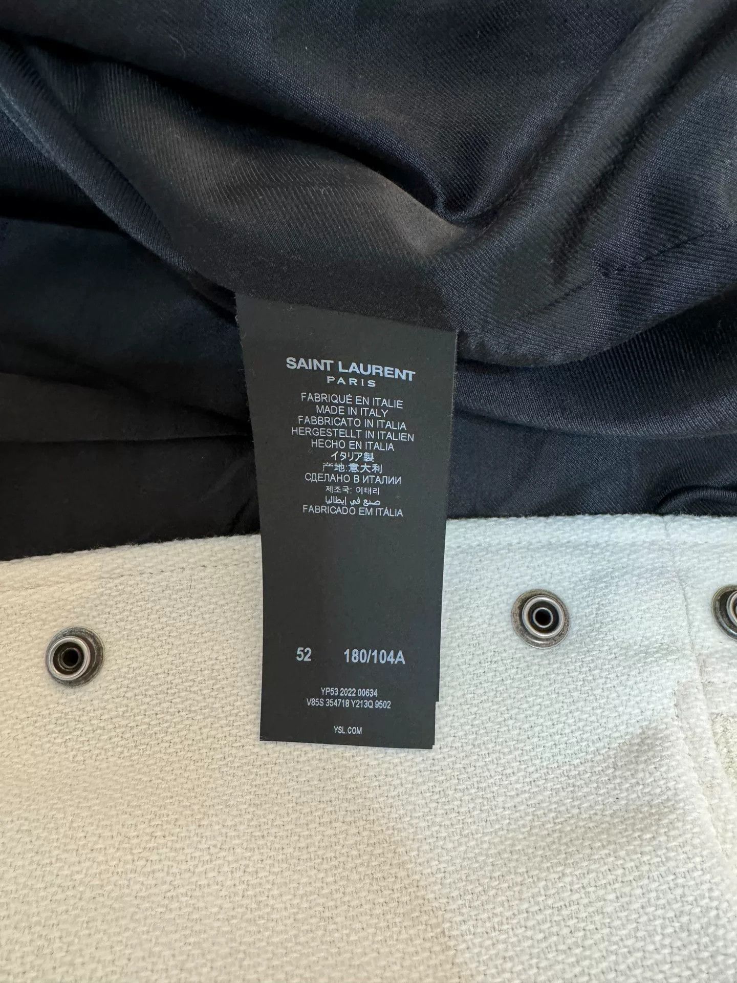 Saint Laurent Paris Saint Laurent White Black Baseball Jacket Size US L / EU 52-54 / 3 - 3 Thumbnail