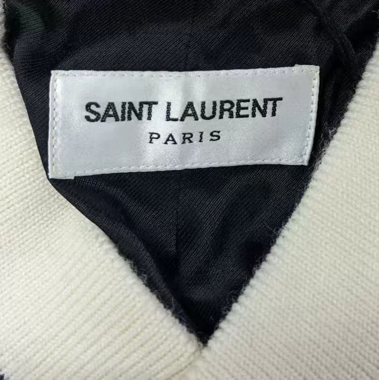 Saint Laurent Paris Saint Laurent White Baseball Jacket Size US M / EU 48-50 / 2 - 3 Thumbnail