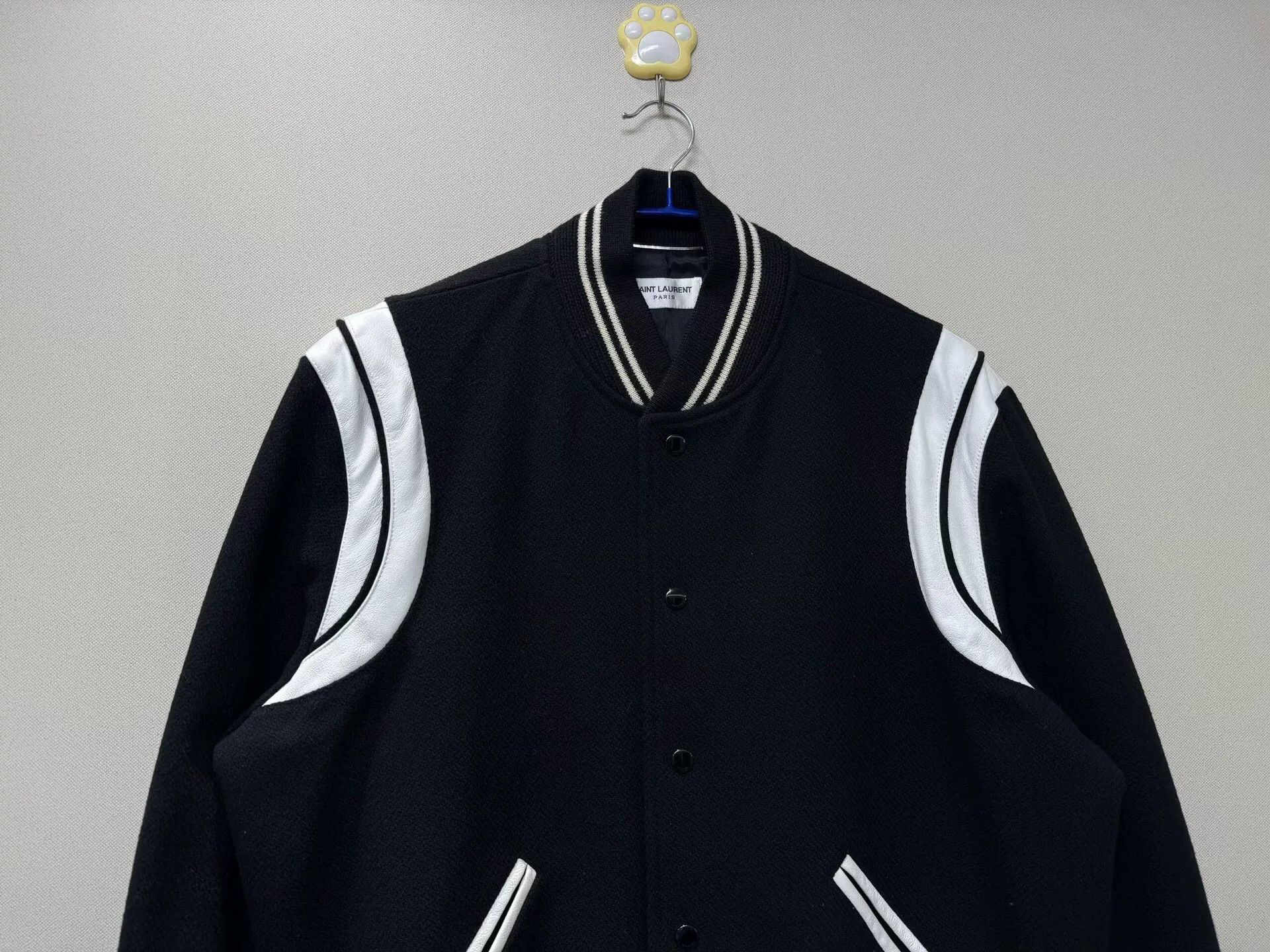 Saint Laurent Paris Saint Laurent Black White Leather Jacket Size US XL / EU 56 / 4 - 2 Thumbnail