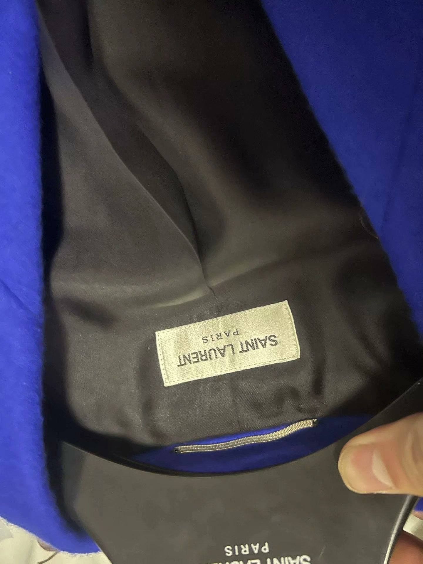 Saint Laurent Paris Saint Laurent Klein Blue Flannel Blazer Size US L / EU 52-54 / 3 - 3 Thumbnail