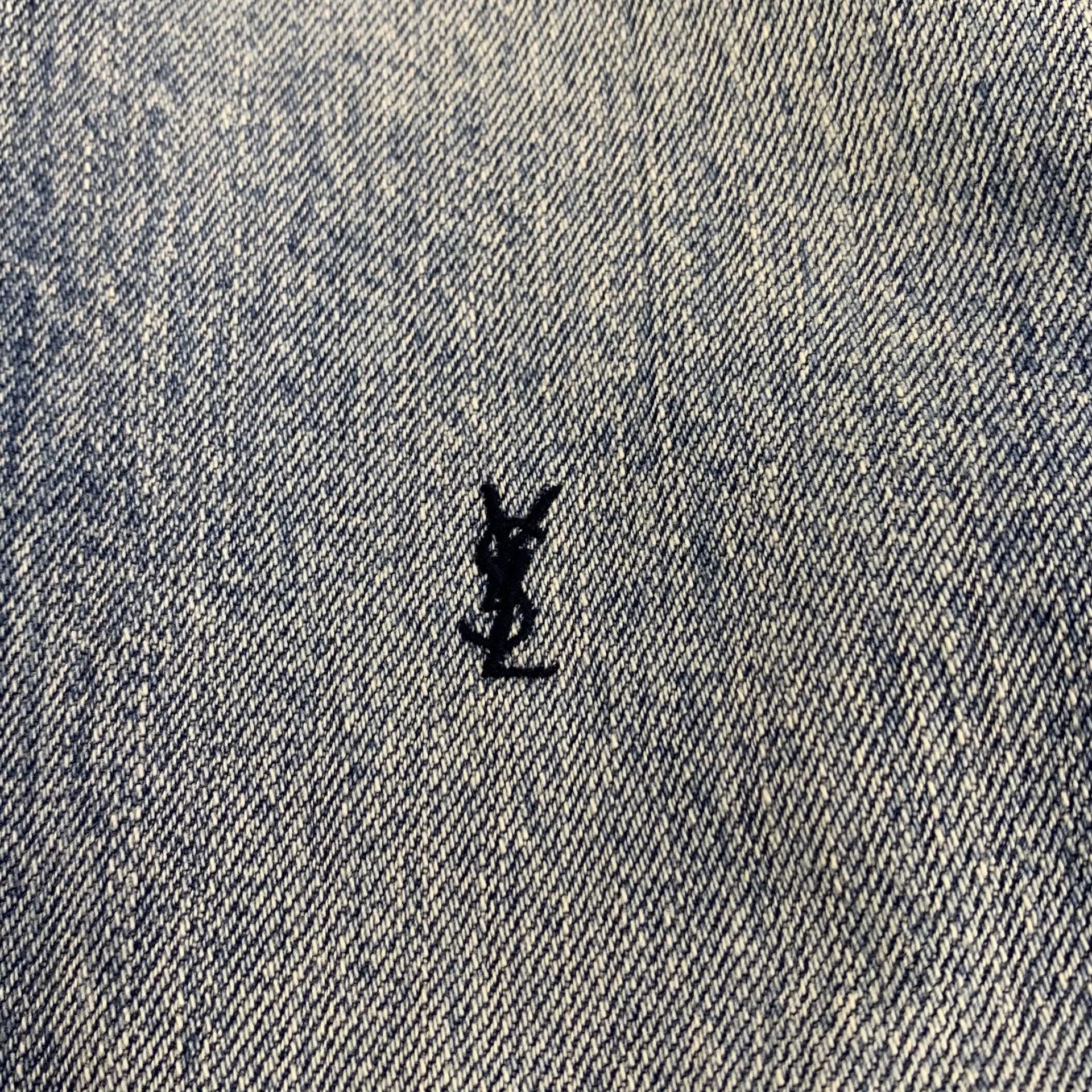 Saint Laurent Paris Saint Laurent Blue Denim Logo Jacket Size US L / EU 52-54 / 3 - 5 Thumbnail