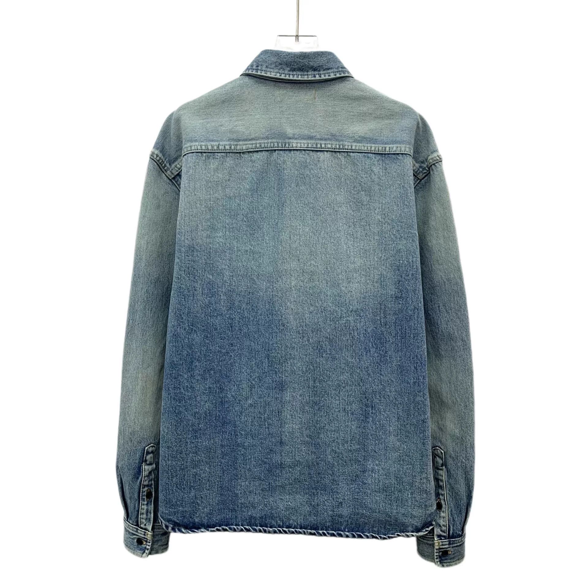 Saint Laurent Paris Saint Laurent Blue Denim Logo Jacket Size US L / EU 52-54 / 3 - 2 Thumbnail