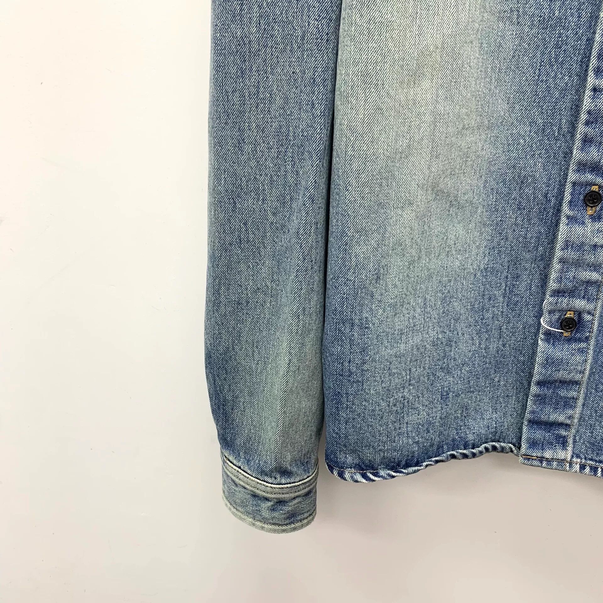 Saint Laurent Paris Saint Laurent Blue Denim Logo Jacket Size US L / EU 52-54 / 3 - 4 Thumbnail